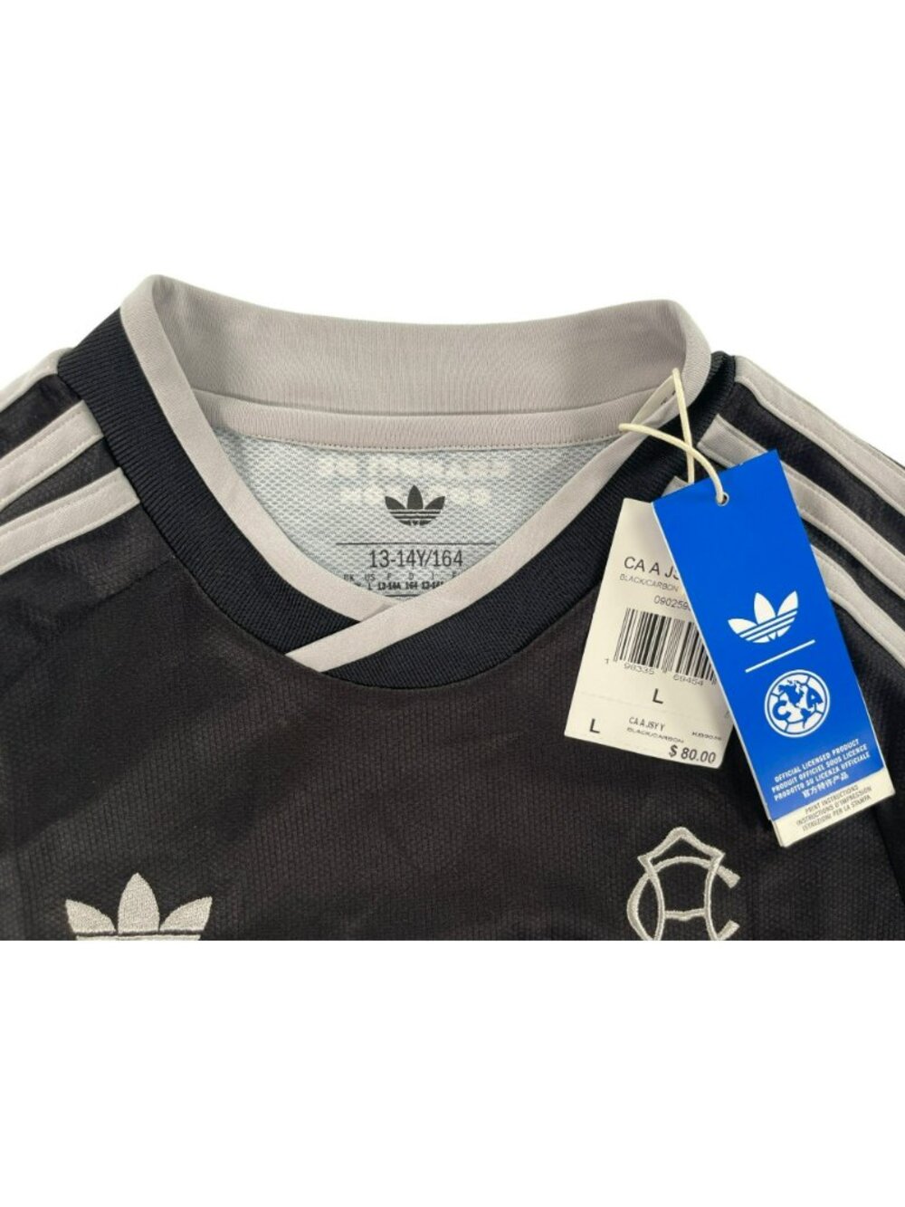 Adidas Club America 2026/27 Black/Carbon ClimaCool Soccer Jersey Kids Sz L NEW - Picture 8 of 11